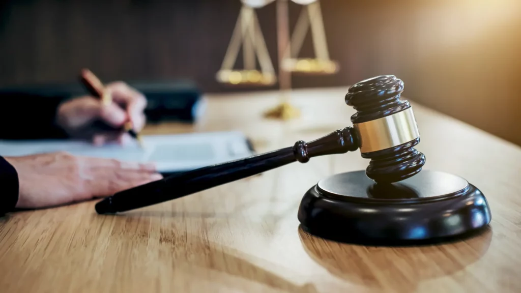 gavel of justice on a lawyer's desk