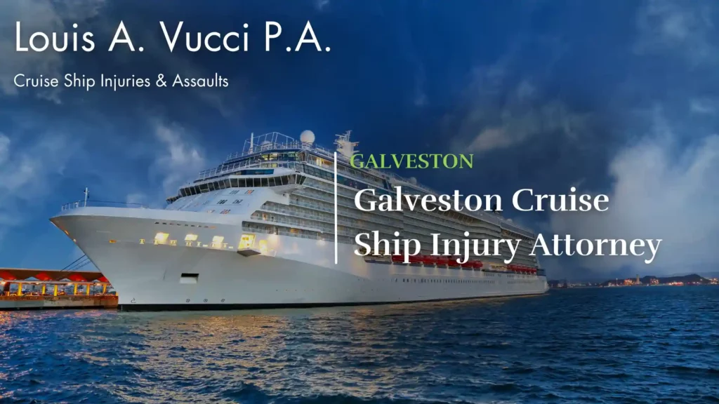 Large cruise ship docked at night